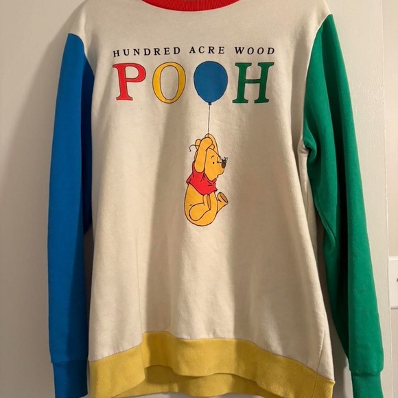 Disney Sweaters - Disney Winnie the Pooh Color Block Crewneck, size large